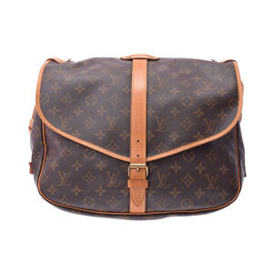 Louis Vuitton Monogram Saumur Brown Leather Shoulder Bag